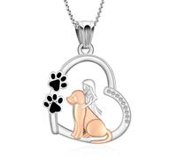 QGJNSGC Collier urne funéraire en forme de cœur avec pendentif en forme de patte de chiot, souvenir pour femme, amoureux des chiens, Acier inoxydable, Pas de pierre précieuse