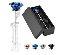 QGJNSGC Urne funéraire en forme de fleur rose pour cendres humaines - Médaillon urne funéraire - Longue tige - Colorée - Urne funéraire pour cendres - Pour cendres - Souvenir pour cendres