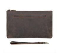 QGKWJP Pochette pour Hommes Sac à Main en Cuir véritable Sac à Main Portefeuille à Fermeture éclair Affaires Grande Pochette à Main support pour téléphone