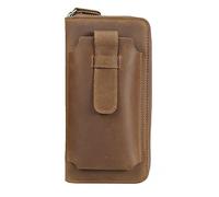 QGKWJP Pochette pour Hommes Sac à Main en Cuir véritable Sac à Main Zipper Long Portefeuille Affaires Grand Support de téléphone d'embrayage à Main (Color : A, Size : 10 * 2.5 * 20cm)