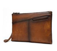 QGKWJP Pochette pour Hommes Sac enveloppe en Cuir de Vache tanné végétal Pochette pour Hommes Pochette d'affaires en Cuir Le Choix Le Plus idéal (Color : A, Size : 29.5 * 20 * 2.5cm)