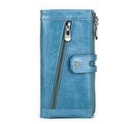 QGKWJP Portefeuille en Cuir pour Femmes, Porte-Carte, Long Sac à Main pour téléphone, Grande capacité RFID, Brosse antivol
