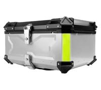 QGMKMVZZBK Sacoche Moto Sacoches De Selle Moto 80 L en Aluminium Coffre Boîte À Casque Valise Arrière Universelle Outils Sac Rangement pour Moteur(X Silver-80l)