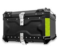QGMKMVZZBK Sacoche Moto Sacoches De Selle Moto 80 L en Aluminium Coffre Boîte À Casque Valise Arrière Universelle Outils Sac Rangement pour Moteur(X Black-80l)