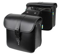 QGMKMVZZBK Sacoche Moto Sacoches De Selle Moto Pochette Rangement Étui Latéral Valise Réservoir Accessoires en Cuir PU/PVC Sac Sacoche Moteur(Black Others)