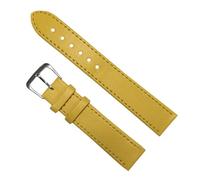 Qgsaghty Bracelet de montre en cuir 10mm/12mm/14mm/16mm/18mm/20mm/22mm/24mm, Bracelet de montre réglable pour hommes et femmes, Jaune, 16mm