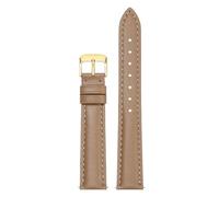 Qgsaghty Bracelet de montre en cuir 10mm-22mm pour hommes et femmes, chaîne de montre en cuir de vache, boucle ardillon dorée, Kaki Foncé, 10mm