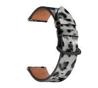 Qgsaghty Bracelet de montre en cuir à dégagement rapide, 20mm 22mm, bracelet de montre de remplacement pour femmes, Léopard 16 Noir, 22mm