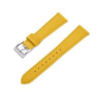 Qgsaghty Bracelet de montre en cuir cousu Vintage, bracelets de montre en cuir à dégagement rapide 18mm 19mm 20mm 21mm 22mm 23mm 24mm, Argent jaune, 21mm