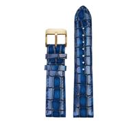 Qgsaghty Bracelet de montre en cuir de veau à Texture Crocodile pour hommes, 18mm, 20mm, 22mm, accessoires de montre, boucle solide, bleu, vert, marron, Or bleu, 20mm