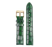 Qgsaghty Bracelet de montre en cuir de veau à Texture Crocodile pour hommes, 18mm, 20mm, 22mm, accessoires de montre, boucle solide, bleu, vert, marron, Or vert, 22mm