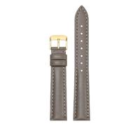Qgsaghty Bracelet de montre en cuir pour femmes, 10/12/13/14/15/16/17/18/20/22mm, accessoires de montre, boucle ardillon dorée, Gris 2, 13mm