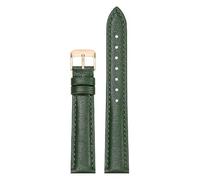 Qgsaghty Bracelet de montre en cuir pour femmes, 10/12/13/14/15/16/17/18/20/22mm, accessoires de montre, boucle ardillon en or Rose, Vert, 12mm