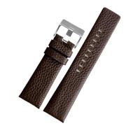 Qgsaghty Bracelet de montre en cuir pour hommes 22/24/26/27/28/30mm avec bracelet en cuir litchi à dégagement rapide, boucle en acier, Brun, 28mm