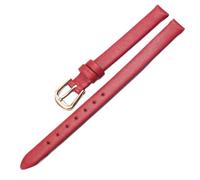 Qgsaghty Bracelet de montre en cuir souple Ultra-fin 6mm-20mm, plusieurs couleurs, bracelet de montre pour femme, Texture unie, Rouge, 8mm