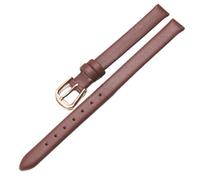 Qgsaghty Bracelet de montre en cuir souple Ultra-fin 6mm-20mm, plusieurs couleurs, bracelet de montre pour femme, Texture unie, Brun, 9mm