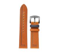 Qgsaghty Bracelet de montre en cuir véritable, 18mm, 20mm, 22mm, 24mm, à dégagement rapide, de remplacement, noir, boucle ardillon, ceinture, Fm Marron Bleu Couture, 18mm