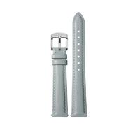 Qgsaghty Bracelet de montre en cuir véritable pour femmes, à dégagement rapide, 12mm, 14mm, 15mm, 16mm, 18mm, pour dames, Gris Argent, 12mm