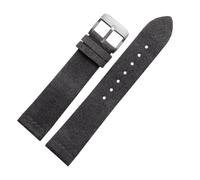 Qgsaghty Bracelet en cuir de vachette suédé 16mm 18mm 20mm 22mm bracelet de montre en cuir véritable accessoires de bracelet Vintage, Gris Doré, 18mm