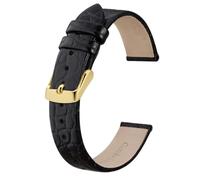 Qgsaghty Bracelets de montre en cuir pour femmes, avec Texture raffinée, gaufrage, 8mm, 10mm, 12mm, 14mm, 16mm, 18mm, 19mm, 20mm, bandes de remplacement, Noir, 14mm