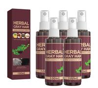 Qguojie Herbal Grey Hair Stuxer Spray avec Polygonum - Couverture de couleurs de cheveux instantanés naturels pour hommes et femmes, Traitement de conditionnement pour les cheveux gris et blancs (5)