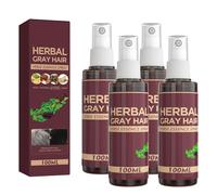 Qguojie Herbal Grey Hair Stuxer Spray avec Polygonum - Couverture de couleurs de cheveux instantanés naturels pour hommes et femmes, Traitement de conditionnement pour les cheveux gris et blancs (4)