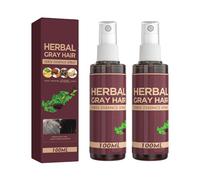 Qguojie Herbal Grey Hair Stuxer Spray avec Polygonum - Couverture de couleurs de cheveux instantanés naturels pour hommes et femmes, Traitement de conditionnement pour les cheveux gris et blancs (2)