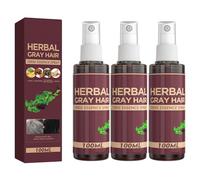Qguojie Herbal Grey Hair Stuxer Spray avec Polygonum - Couverture de couleurs de cheveux instantanés naturels pour hommes et femmes, Traitement de conditionnement pour les cheveux gris et blancs (3)
