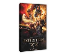 QGVBGF Clair Obscur Expedition 33 Impression sur toile pour décoration de chambre à coucher, bureau, chambre, cadeau 40 x 60 cm