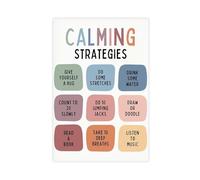 QGVBGF Impression sur toile « Calming Corner Strategies Chart Therapy » - Décoration de bureau - Pour chambre à coucher, bureau, chambre - Cadeau - 50 x 75 cm