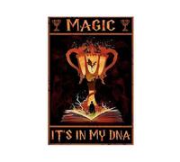 QGVBGF Impression sur toile sans cadre pour décoration murale de salon, chambre à coucher, motif magicien d'Halloween, avec inscription « Magic It's in My DNA » (60 x 90 cm)