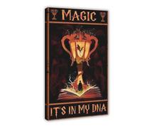QGVBGF Impression sur toile sans cadre pour décoration murale de salon, chambre à coucher, motif magicien d'Halloween, « Magic It's in My DNA » (30 x 45 cm)