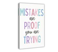 QGVBGF Mistakes Are Proof That You Are Trying Impression sur toile pour salon, chambre à coucher 50 x 75 cm