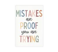 QGVBGF Mistakes Are Proof That You Are Trying Impression sur toile pour salon, chambre à coucher 50 x 75 cm