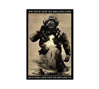 QGVBGF Poster de plongée sous-marine « We Dive Not To Escape Life But For Life » - Décoration murale pour salon, chambre à coucher - 40 x 60 cm