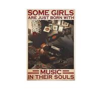 QGVBGF Poster sur toile « Some Girls Are Just Born With Music In Their Soul » - Décoration pour chambre à coucher, bureau, chambre - 60 x 90 cm