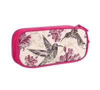 QGWDYYJQ Belle trousse à crayons avec imprimé colibri et fleurs, rose, Taille unique, Pochette à monnaie