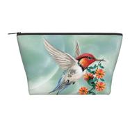 QGWDYYJQ Colibri est en train de voler avec une branche fleurie imprimée sac de rangement quotidien trousse de maquillage trousse de toilette de voyage, Noir , Taille unique