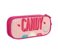 QGWDYYJQ Cotton Candy Trousse de papeterie portable avec imprimé barbe à papa, rose, Taille unique, Pochette à monnaie