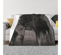 QGWDYYJQ Couverture en micro polaire ultra douce imprimée lion et lionne