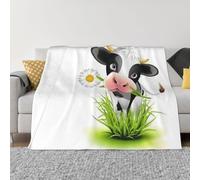 QGWDYYJQ Couverture en micro polaire ultra douce imprimée vache mignonne