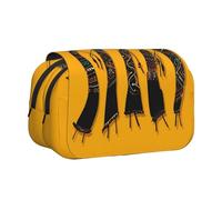 QGWDYYJQ Creative African Culture Imprimée Double Clamshell Pen Case Papeterie Case Portable Organizer, Noir , Taille unique, Pochette à monnaie