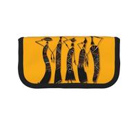 QGWDYYJQ Creative African Culture Trousse à stylos en toile imprimée, Noir , Taille unique, Pochette à monnaie