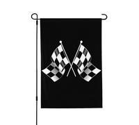 QGWDYYJQ Drapeau à carreaux noir et blanc imprimé léger pour jardin, cour, décoration de vacances
