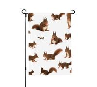 QGWDYYJQ Drapeau de jardin léger imprimé écureuils mignons pour décoration de cour