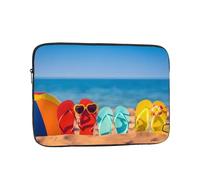 QGWDYYJQ Étui de protection pour ordinateur portable imprimé avec tongs sur une plage de sable