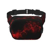 QGWDYYJQ Explosion Burst Sac banane carré double couche imprimé rouge noir sac banane sac de voyage, Noir , Taille unique