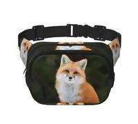 QGWDYYJQ Funny Fox Sac banane carré double couche avec imprimé renard, Noir , Taille unique