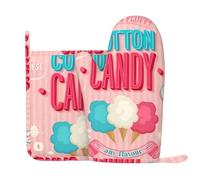 Qgwdyyjq Gants de cuisine et maniques imprimés Cotton Candy en silicone résistant à la chaleur