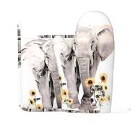 Qgwdyyjq Gants de cuisine et maniques imprimés éléphant et tournesol en silicone résistant à la chaleur